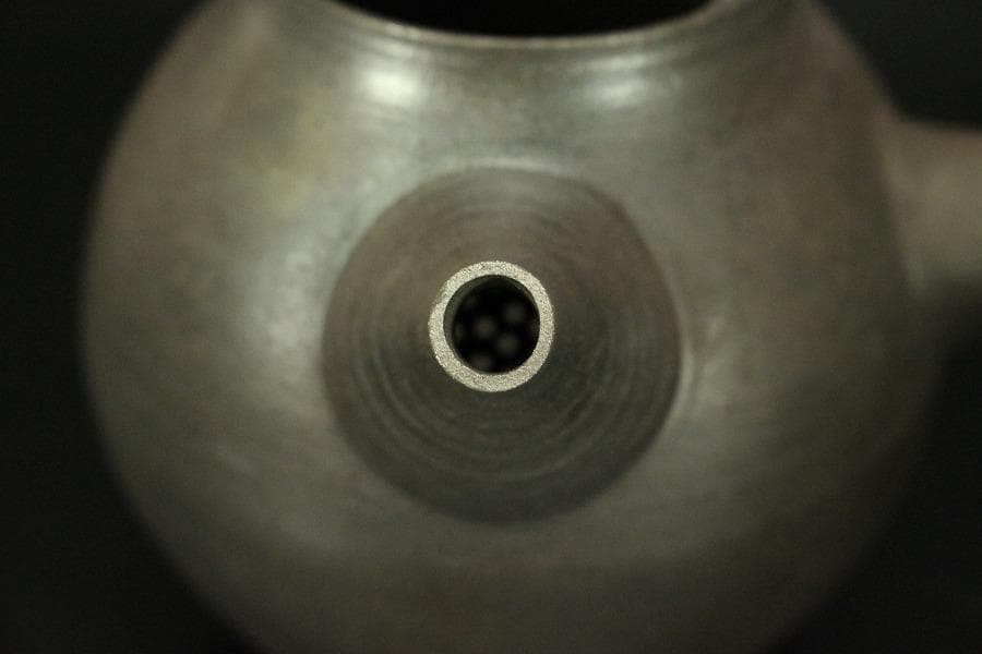 笠間焼 名工 黒田隆 作 特級 急須 焼締 横手 未使用(A455)