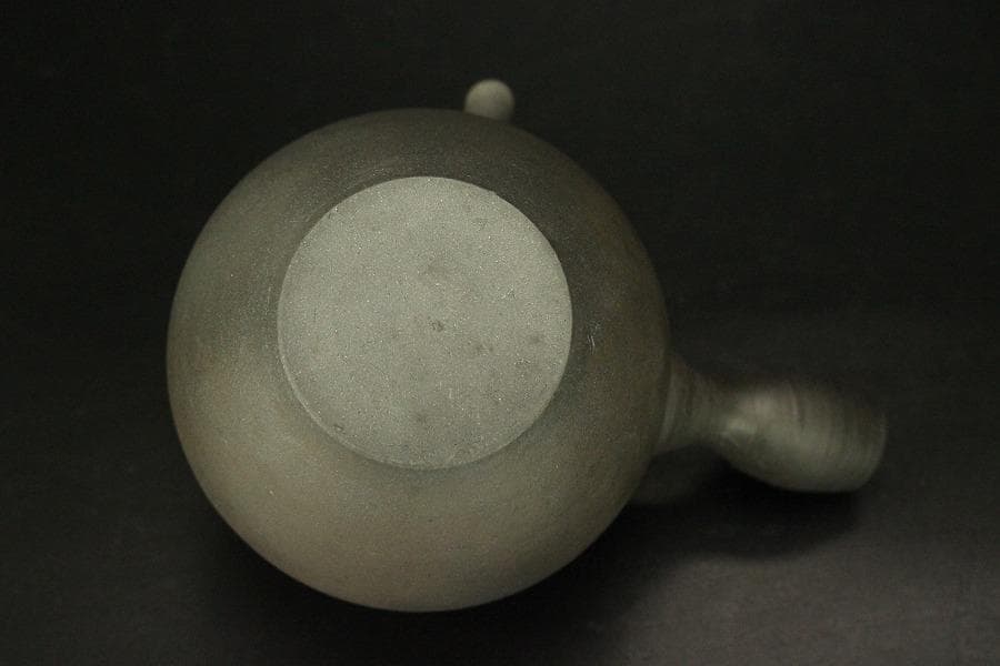 笠間焼 名工 黒田隆 作 特級 急須 焼締 横手 未使用(A455)