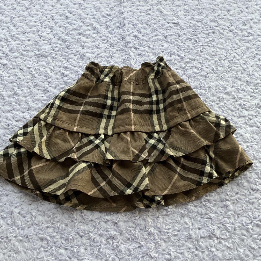 BURBERRY　ミニ丈　フリルスカート　ノバチェック　ホースロゴ