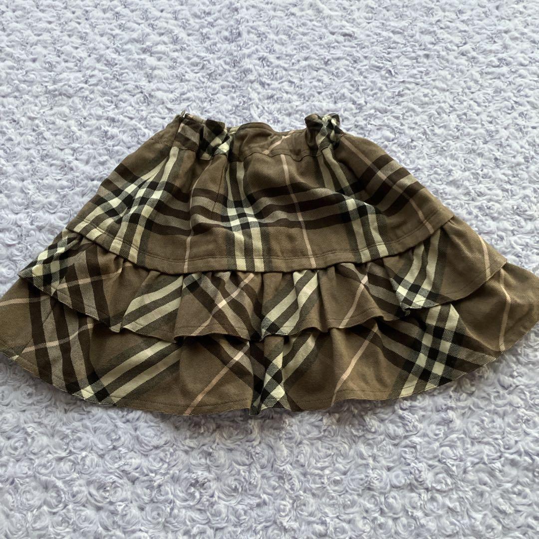 BURBERRY　ミニ丈　フリルスカート　ノバチェック　ホースロゴ