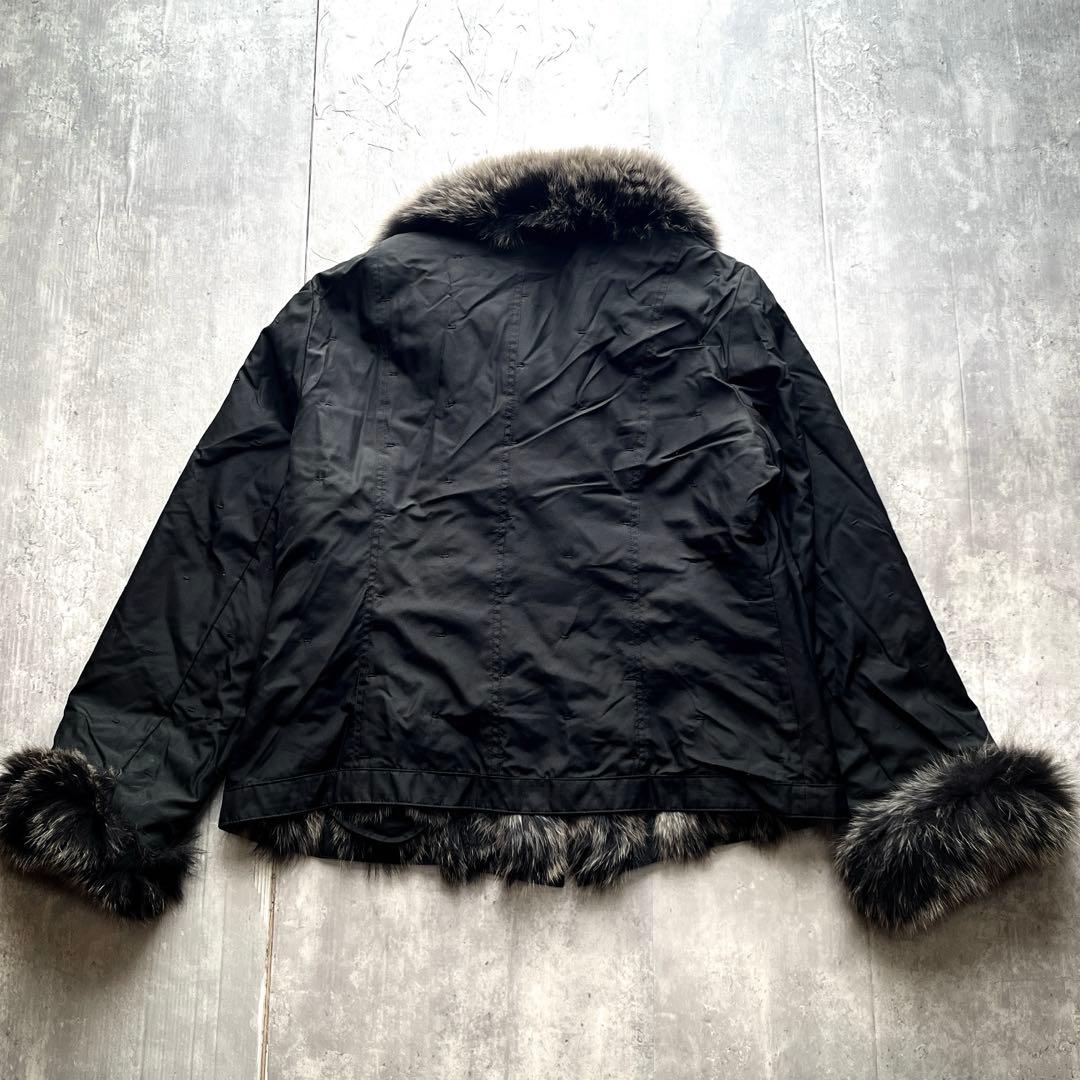 00s archive Y2K ブルーフォックス　ファー　短丈ブルゾン　ギャル