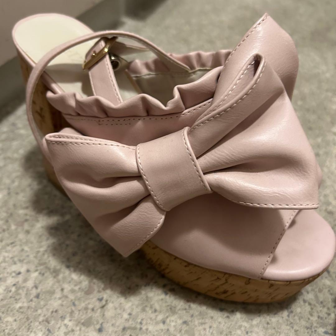 LIZ LISA 2WAYリボンサンダル 厚底 ピンク M