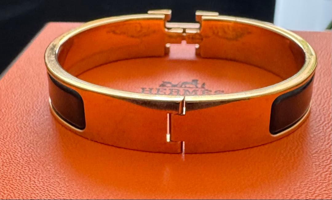 HERMES エルメス クリックH バングル ゴールド ブラック ブレスレット