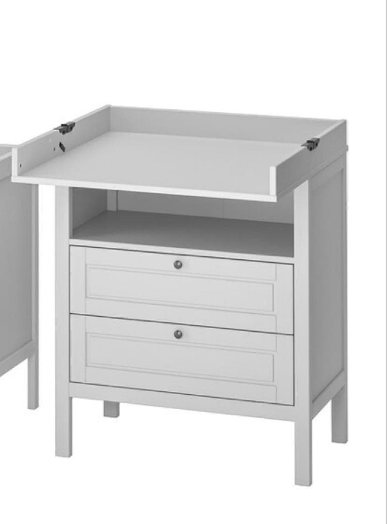 都内お引き渡し可能⭐︎組み立て不要⭐︎おむつ替え台 グレー 引き出し付き