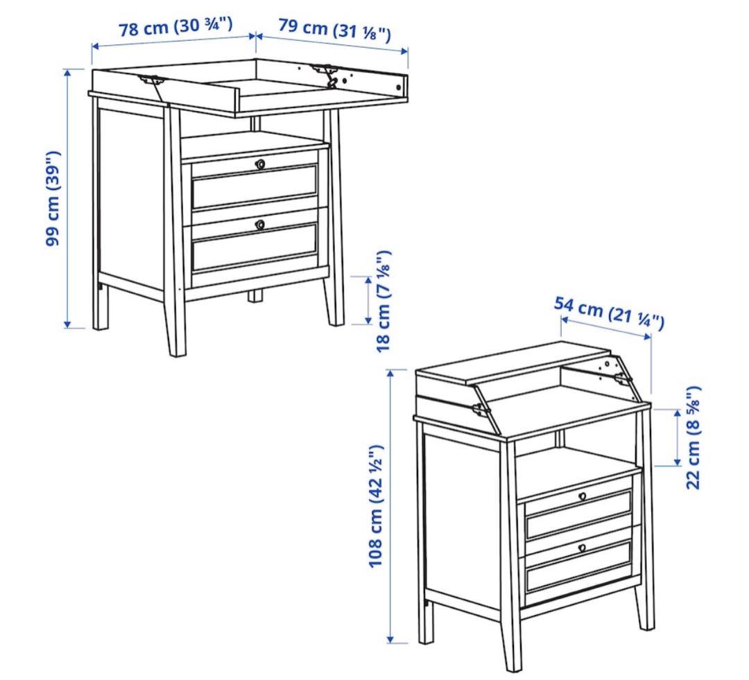 都内お引き渡し可能⭐︎組み立て不要⭐︎おむつ替え台 グレー 引き出し付き