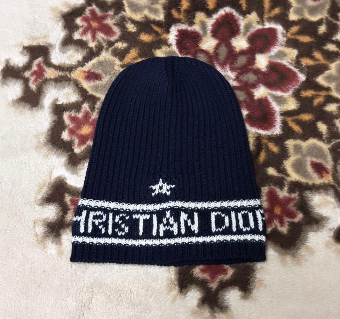 Dior ニット帽 ロゴ ウール カシミヤ 美品
