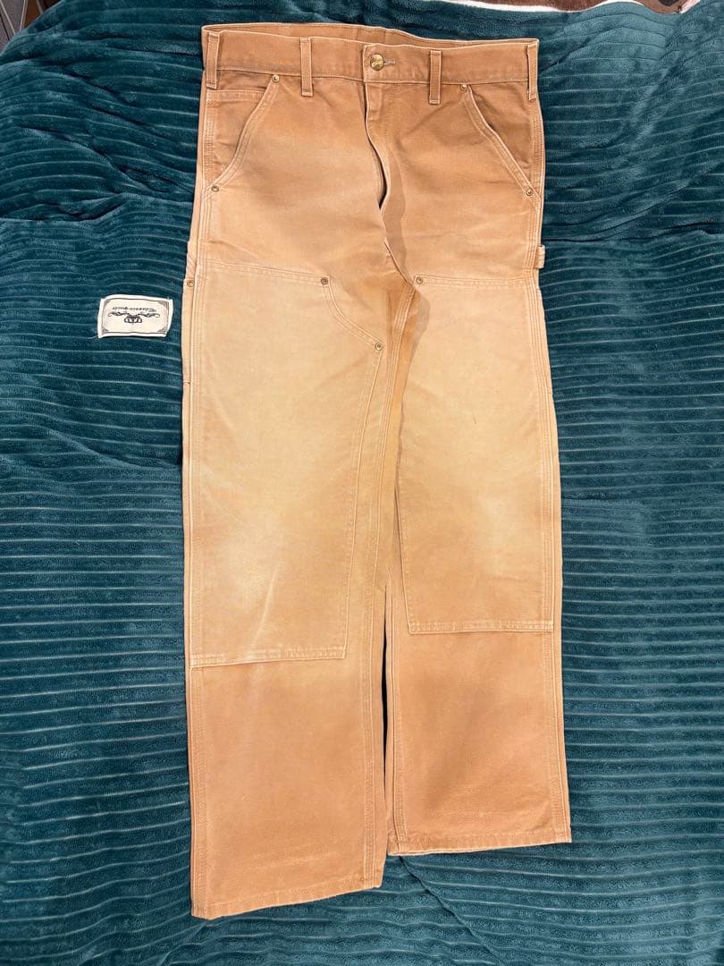 Carhartt ベージュ ダブルニーパンツ 32×30 フェード