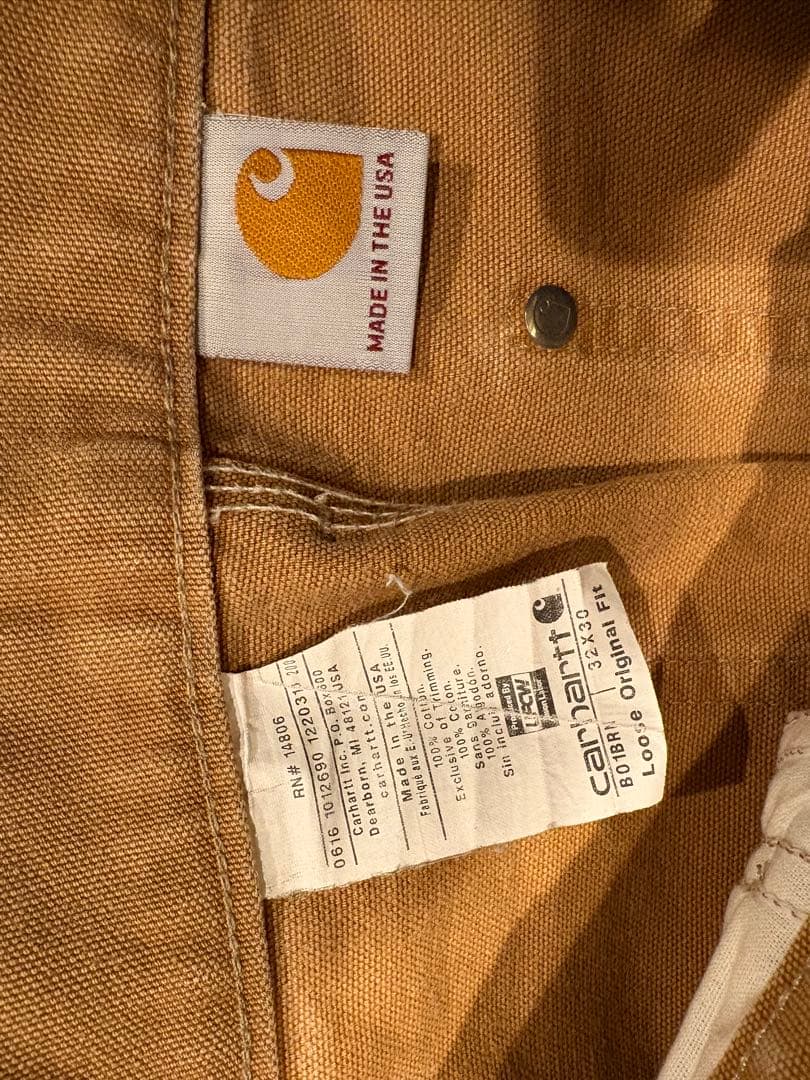 Carhartt ベージュ ダブルニーパンツ 32×30 フェード