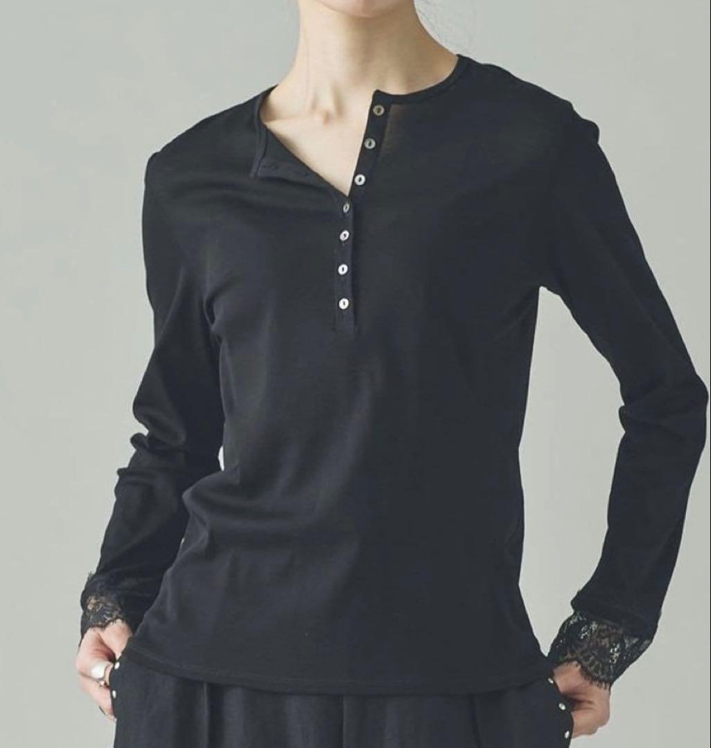 curensology カレンソロジー　ヘンリーレースロングスリーブTシャツ