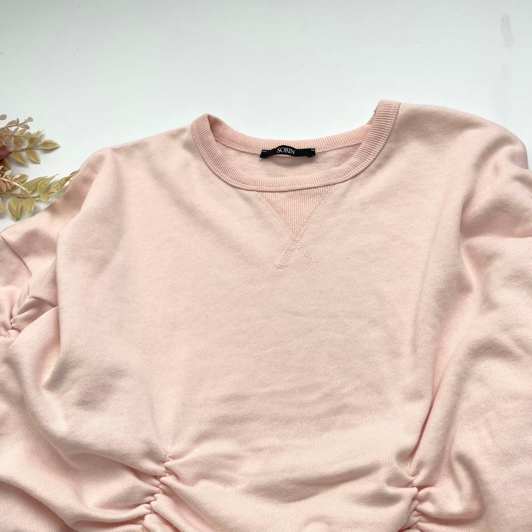 SORIN ソフトスウェット ボリュームギャザートップ　ピンク　38