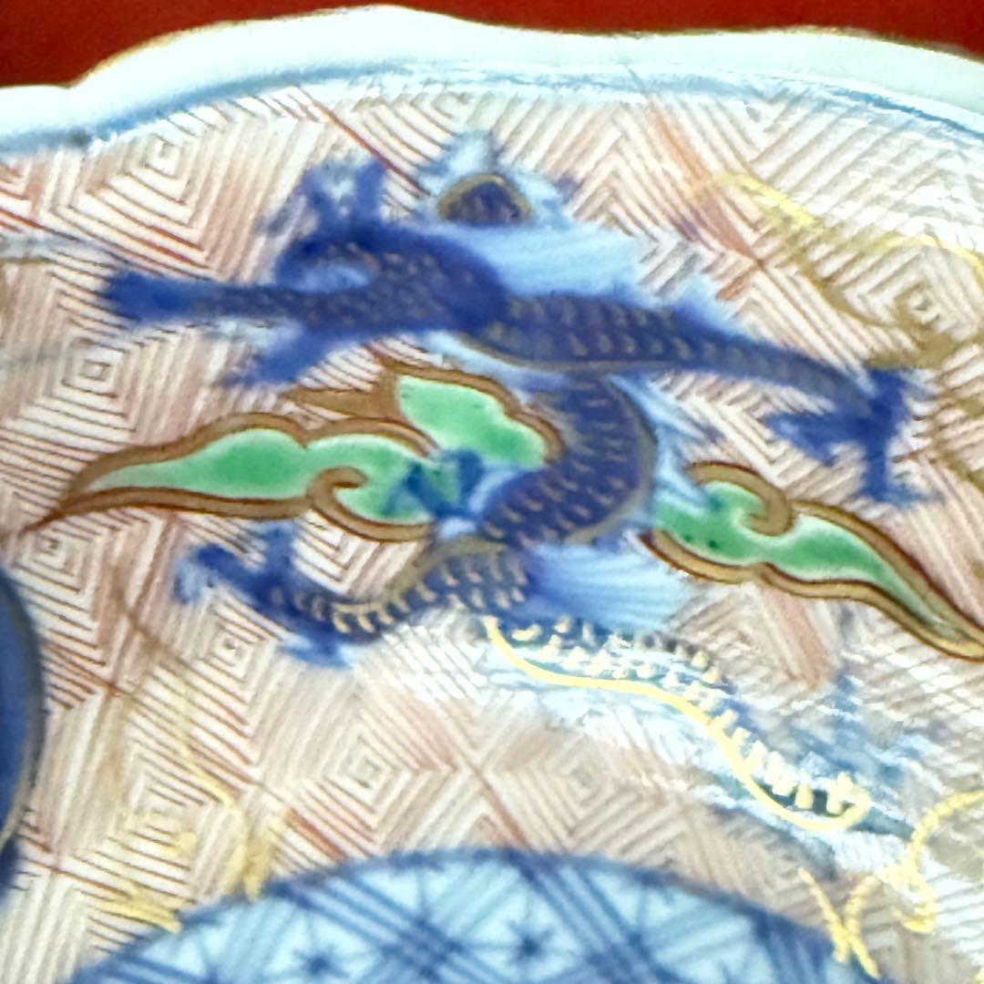 M様へ感謝お嫁入り‼️強運献上手大聖寺伊万里錦手Dragon❌牡丹龍　靏膾皿鉢2客