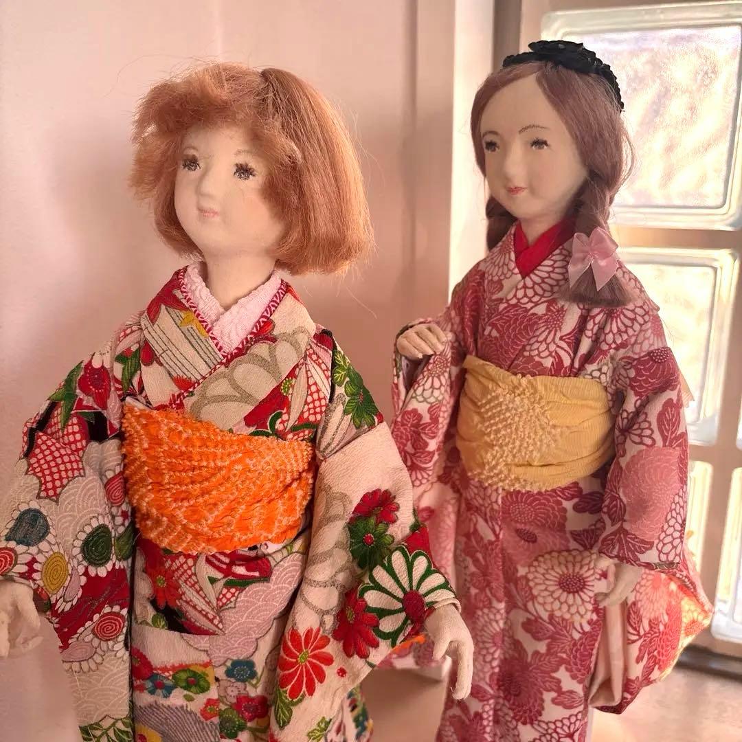 手作り着物人形セット 2体