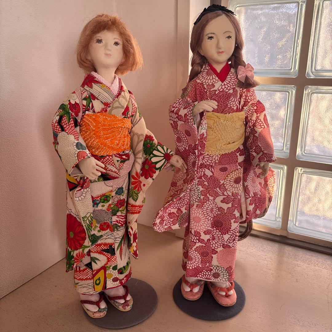 手作り着物人形セット 2体