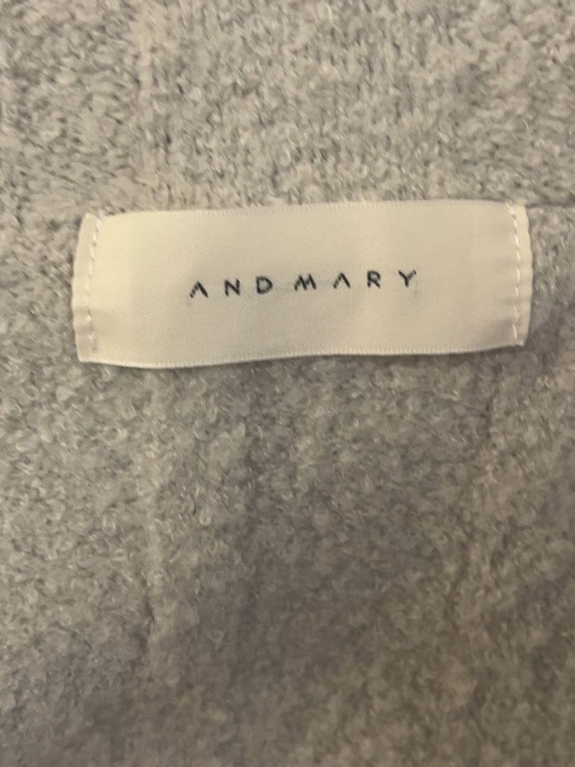 ANDMARY Ashley ribbon cardiganのみ ライトグレー