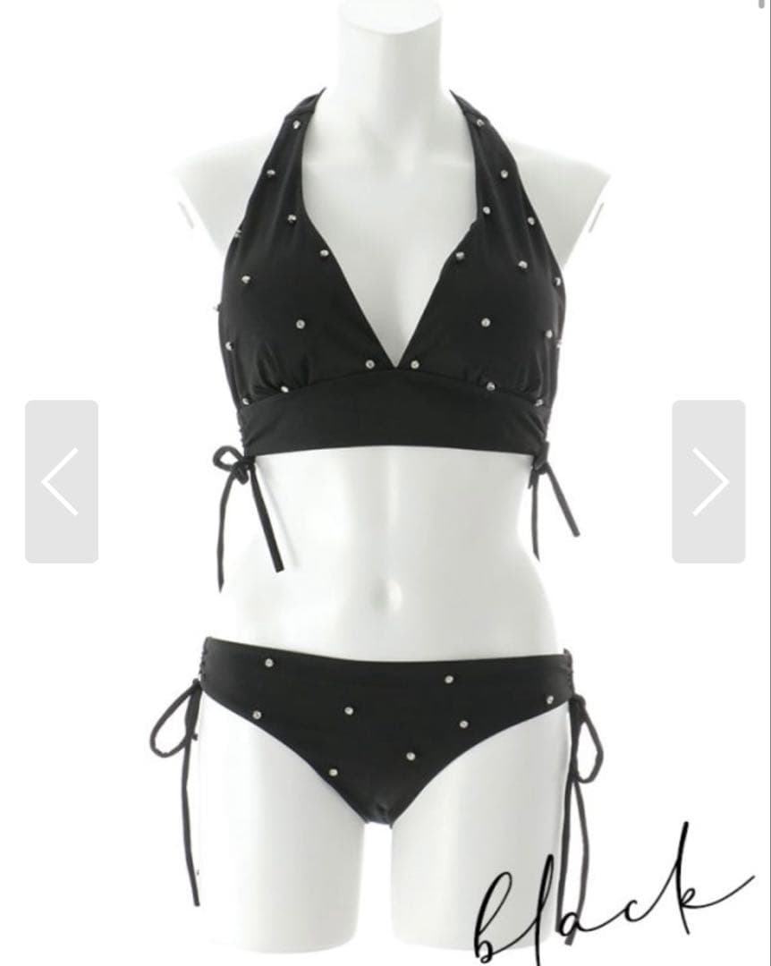 sugar 水着 ホルターネックビジュービキニ ブラック Mサイズ 2点セット