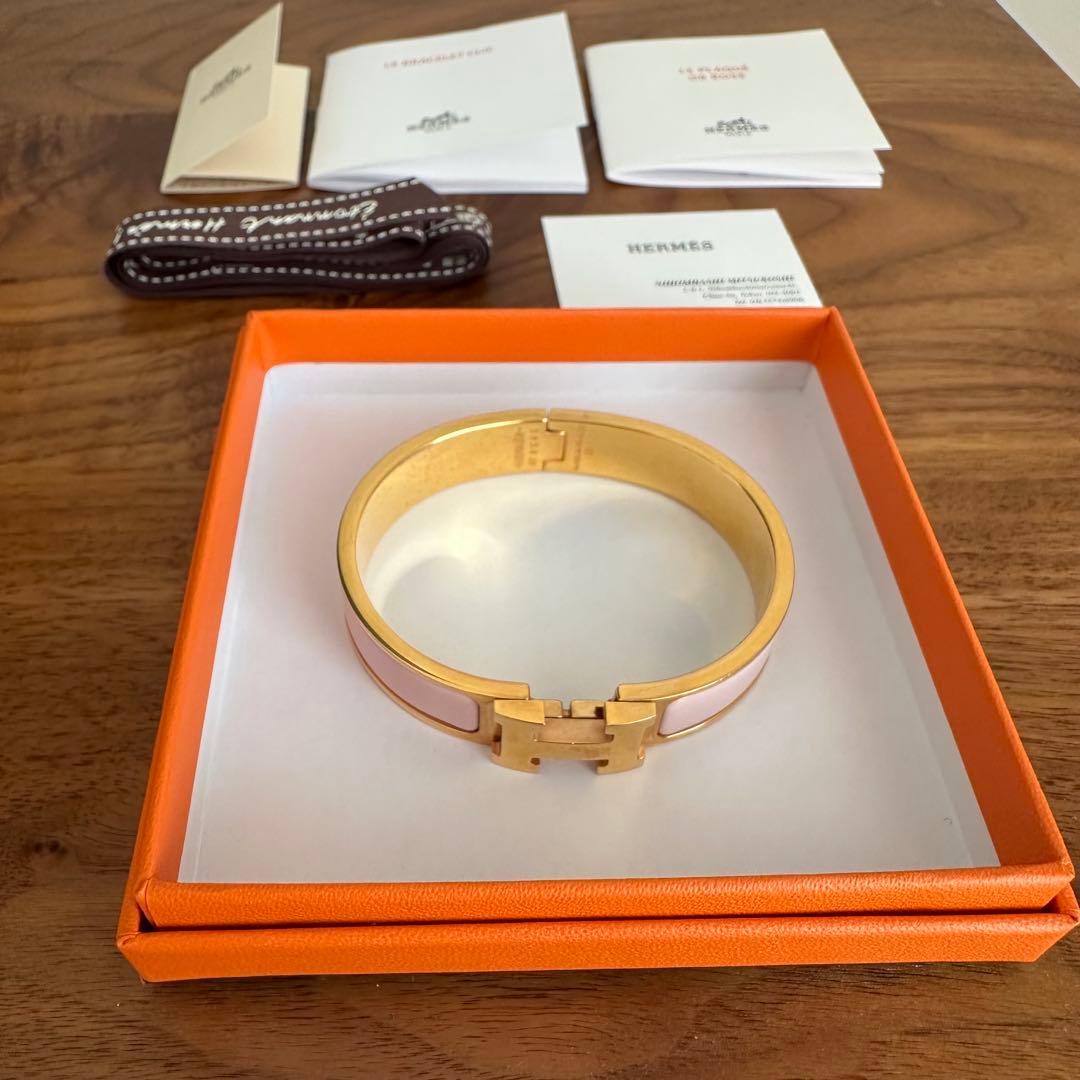 エルメス　HERMES クリックH ブレスレット　ピンク 【安心鑑定可】