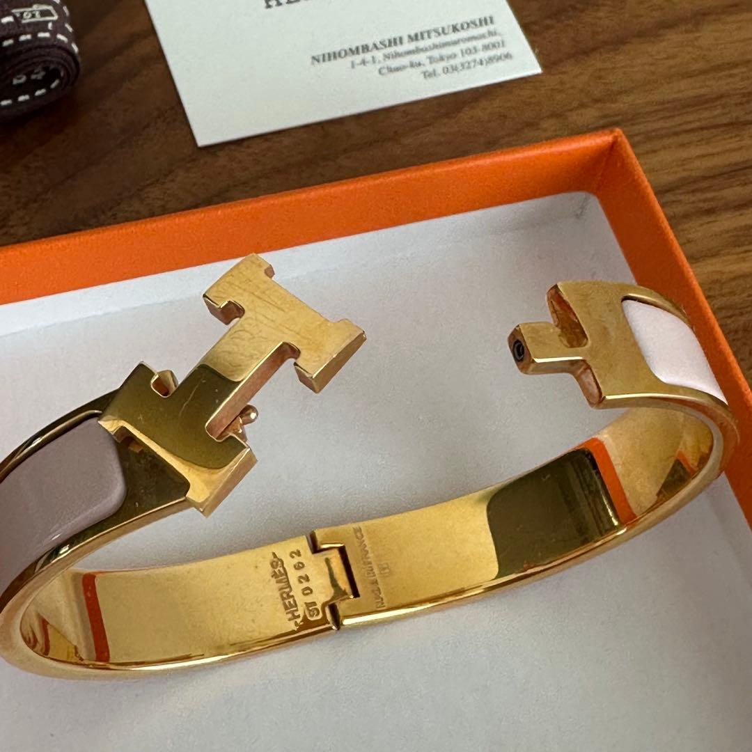 エルメス　HERMES クリックH ブレスレット　ピンク 【安心鑑定可】