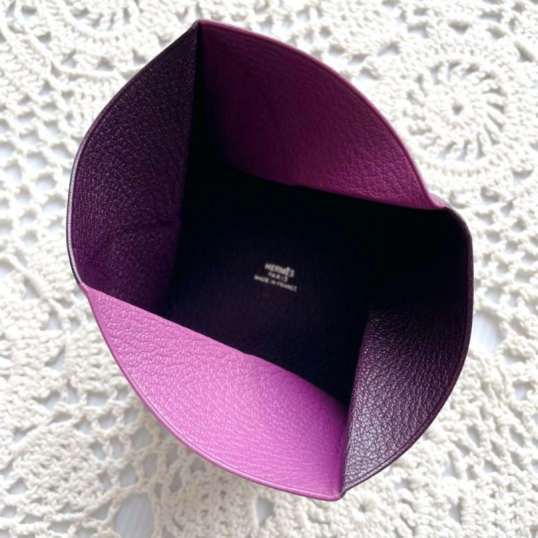 極美品　HERMES エルメス　ズールー　ケース　折り畳み式　パープル系