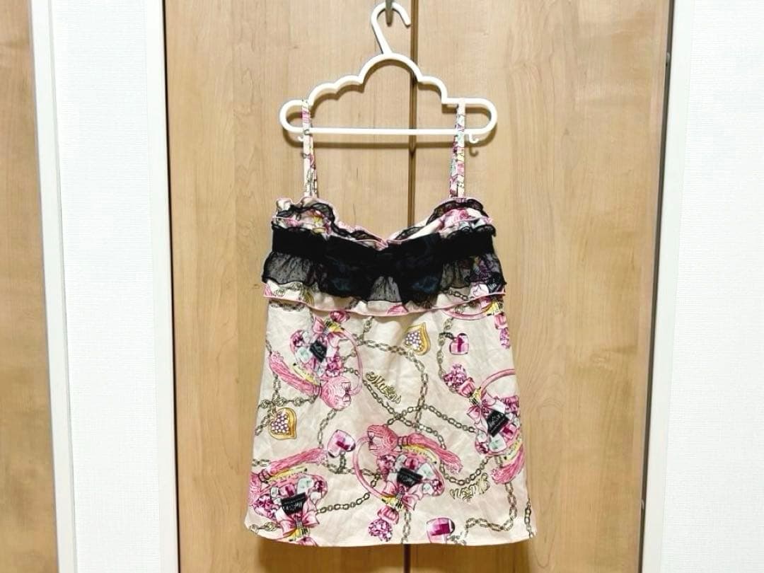 MARS♡Perfume柄♡パフューム柄♡ドットチュール×リボン♡キャミトップス