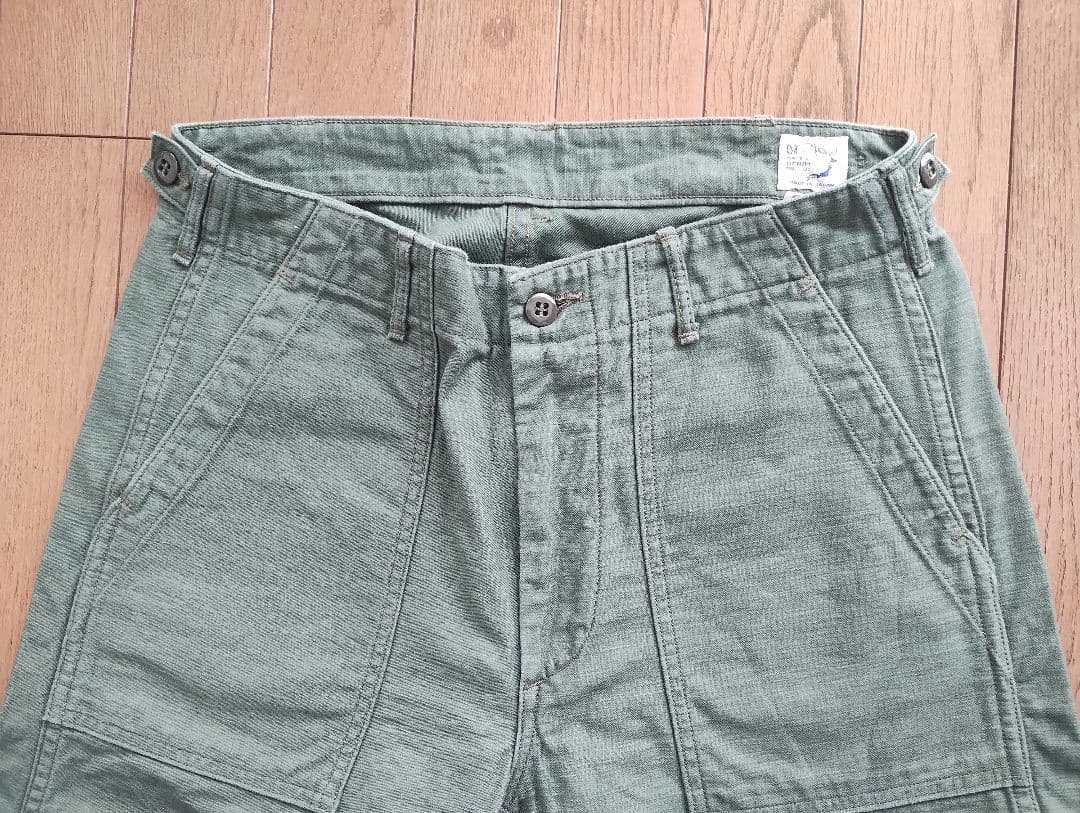 【 美品 orSlow コットン スリムフィットファティーグパンツ 】
