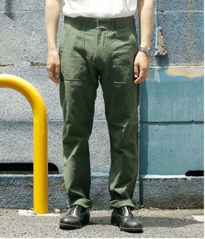 【 美品 orSlow コットン スリムフィットファティーグパンツ 】