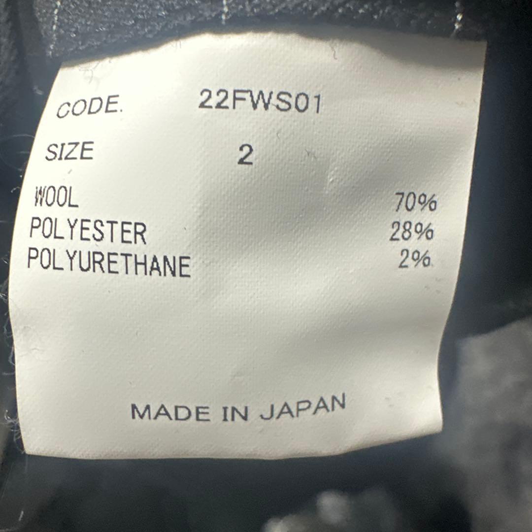 【定価¥37400】 URU 1TUCK PANTS ブラック ストライプパンツ