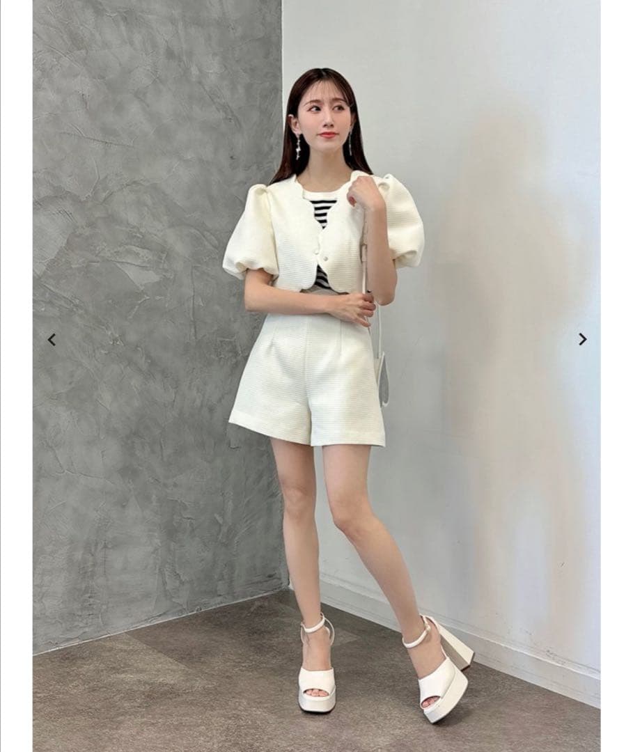 エイミーイストワール ウエストスカラップミニショートパンツ