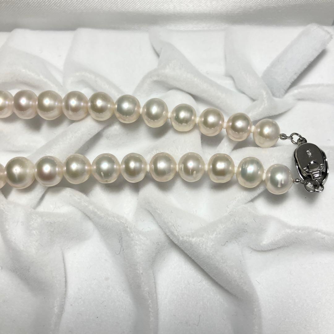 本真珠✨ パールネックレス＆イヤリングセット 7.3-8.3mm Silver