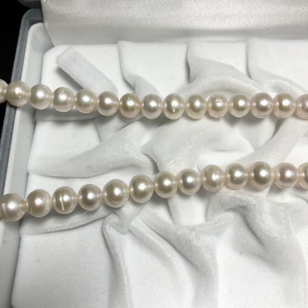 本真珠✨ パールネックレス＆イヤリングセット 7.3-8.3mm Silver