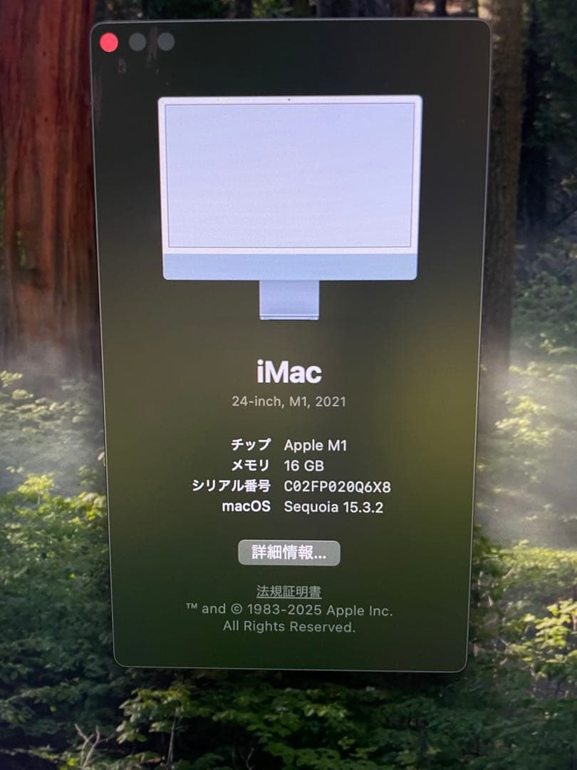 【美品】iMac M1 16GB 512GB ブルー　カスタムモデル