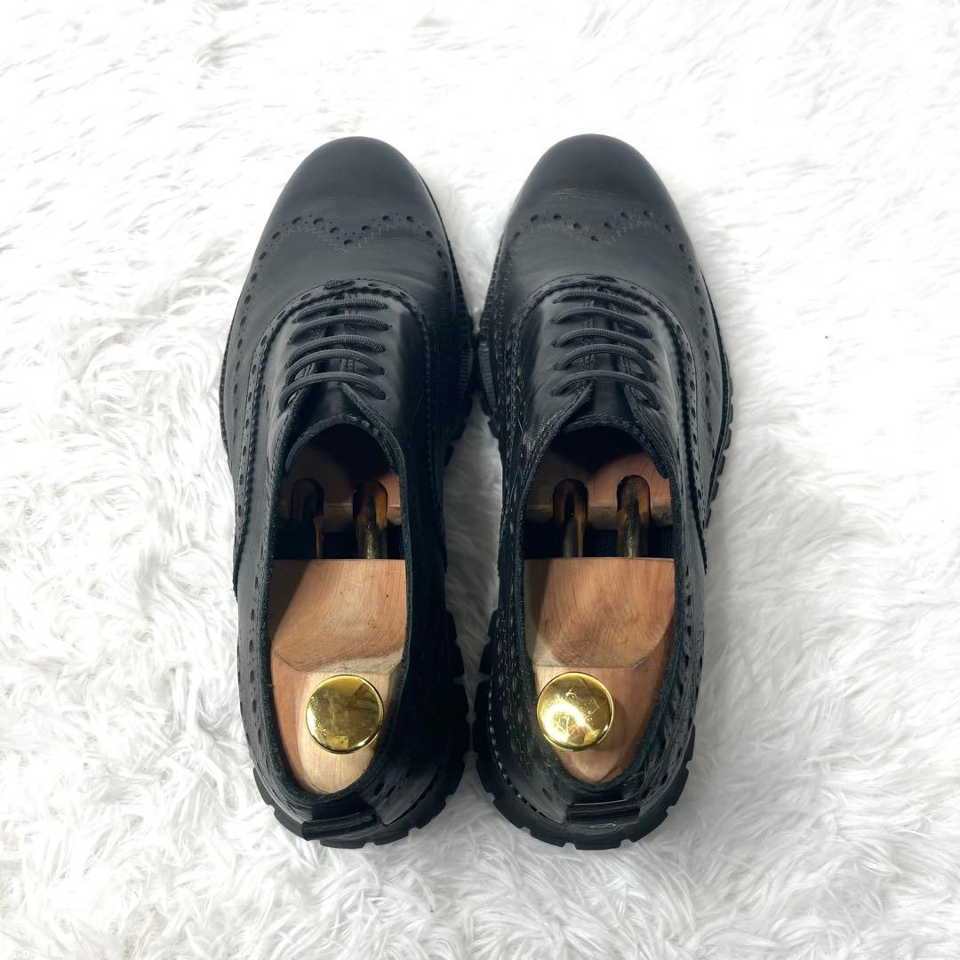 【美品】コールハーン ゼログランド ウイングチップ27.5cm 牛革 本革 黒