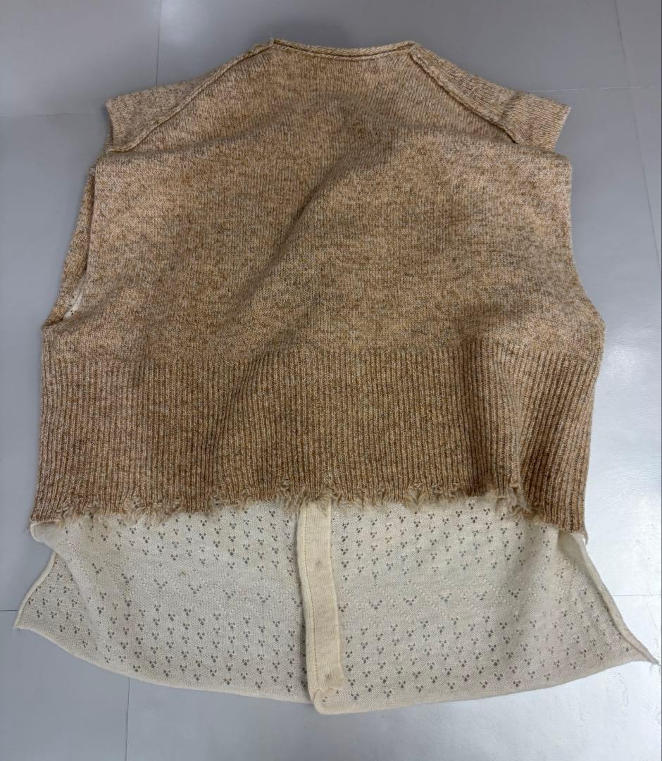 トップス PERVERZE Lambs-wool Layered Knit Vest be