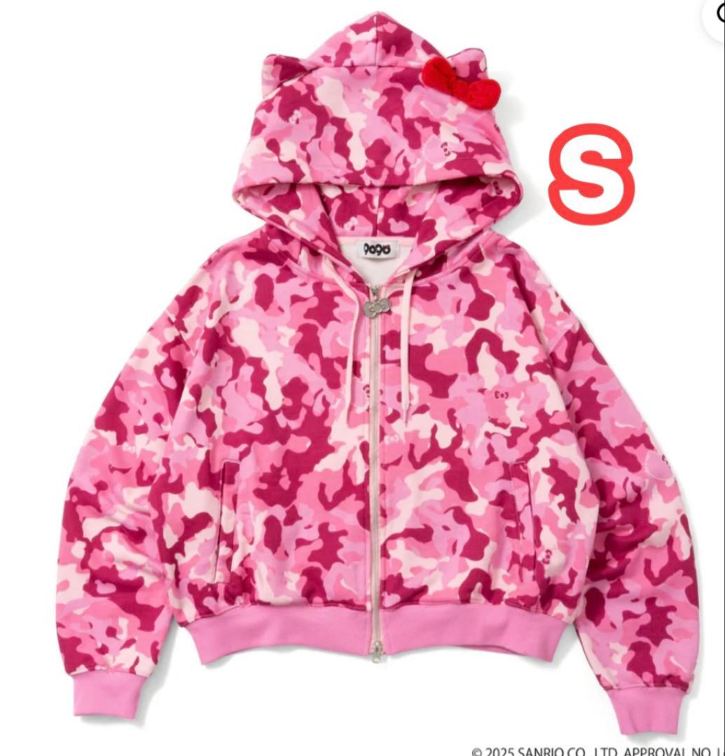 9090 girl×HELLO KITTY Eared Zip Hoodie S