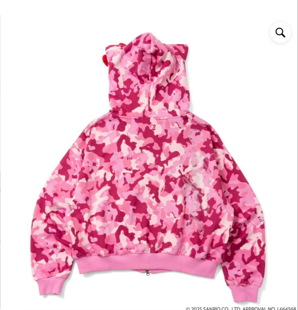 9090 girl×HELLO KITTY Eared Zip Hoodie S