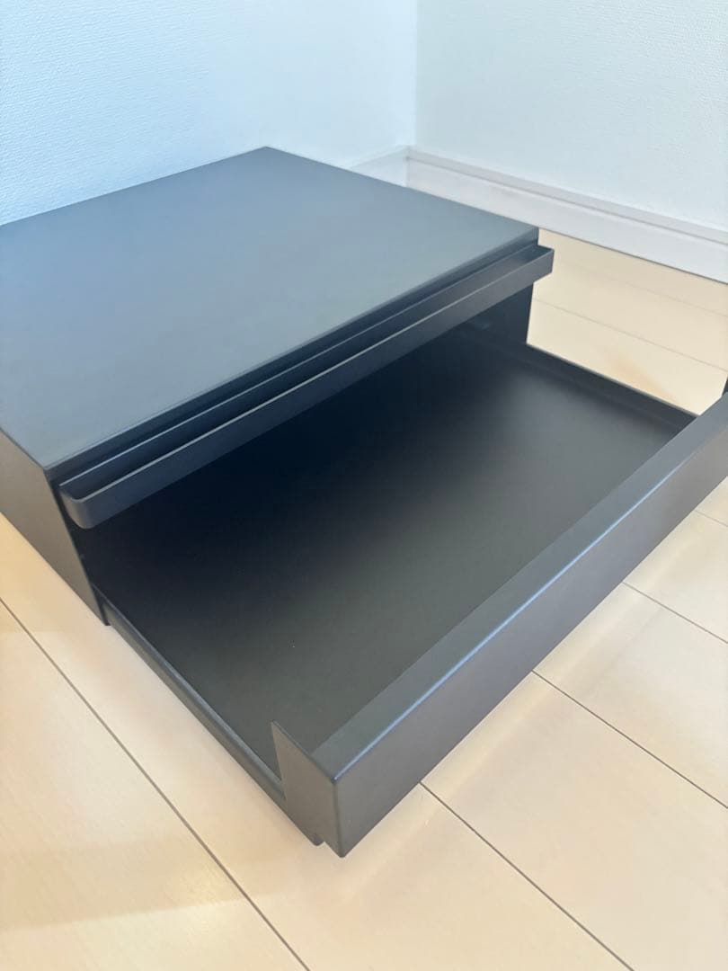 【未使用】山崎実業レンジ台（ブラック）／奥行37×幅45×高さ13.5cm