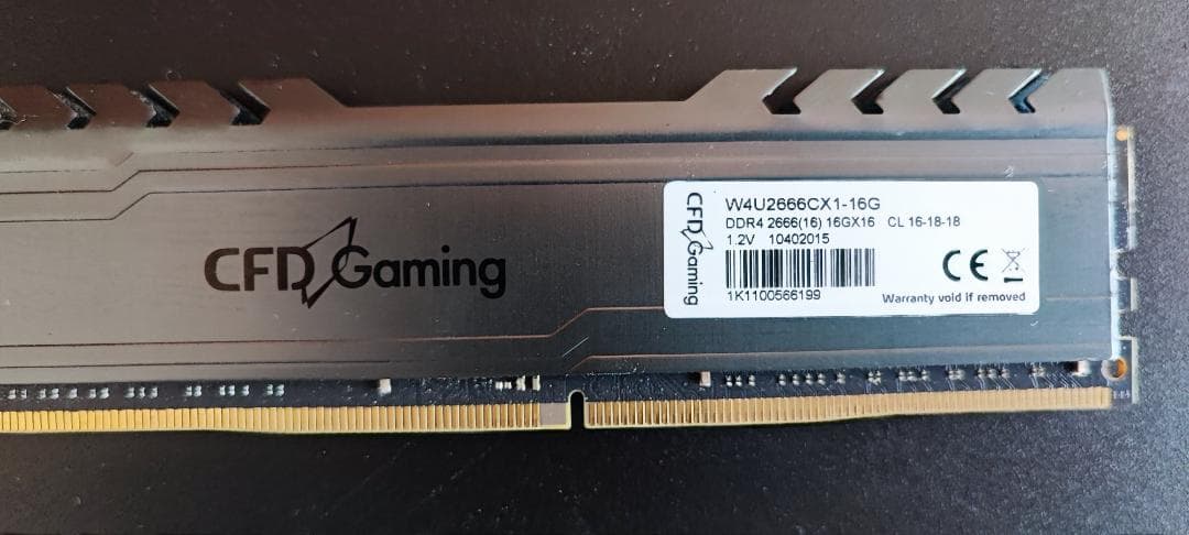 CFD Gaming DDR4 16GB 2666MHzメモリーx2 計32GB