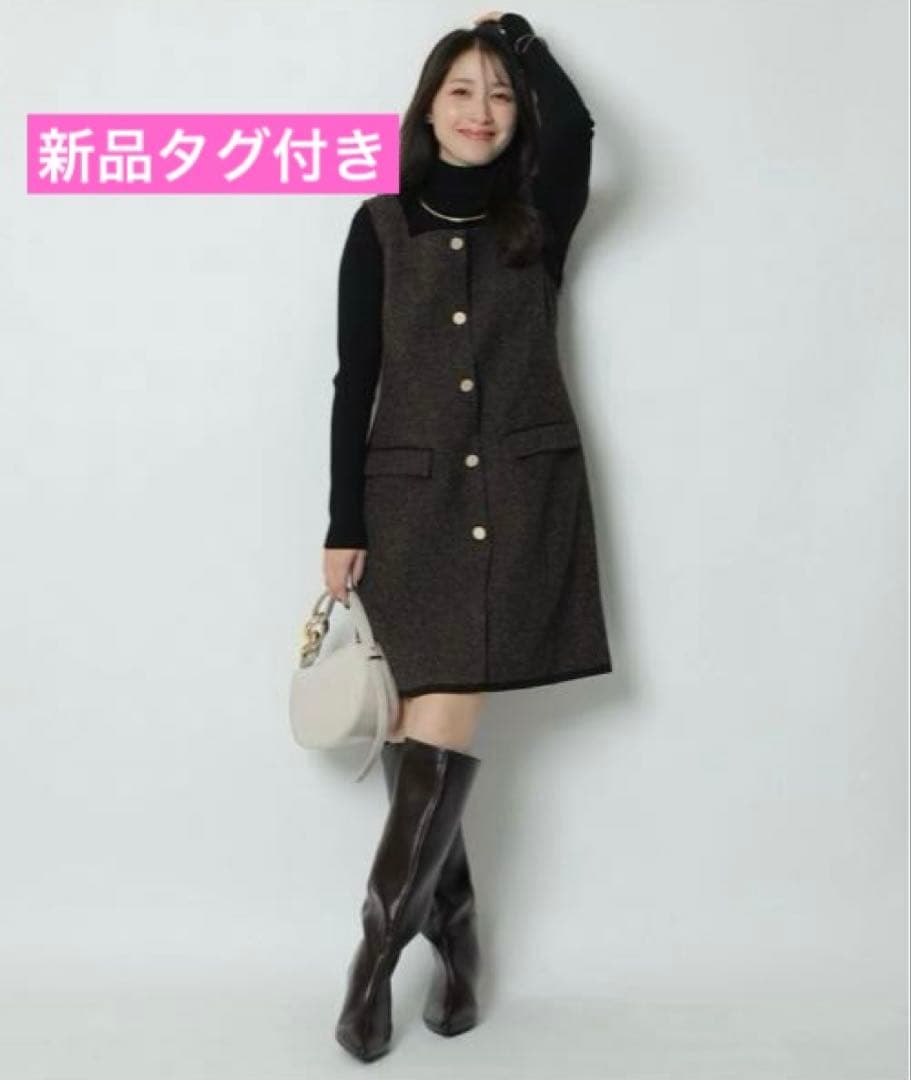 567【新品タグ付】Apuweiser-riche スクエアネックミニジャンスカ