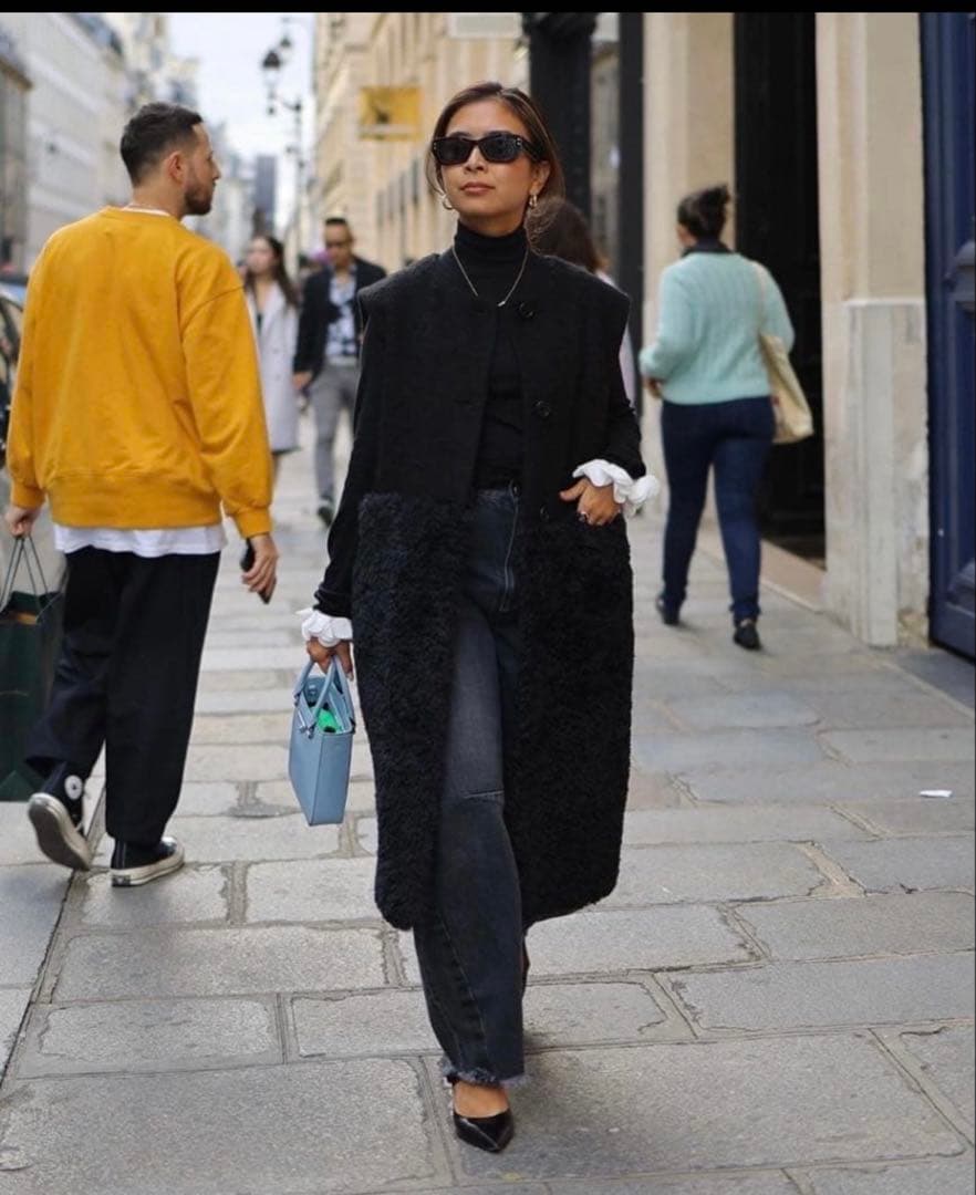 gypsohila ウールモヘアテディベスト　黒