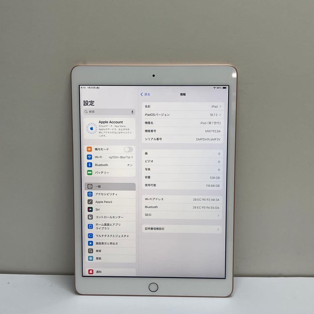 #869 iPad 第7世代 128GB Wi-Fi A2197 91%