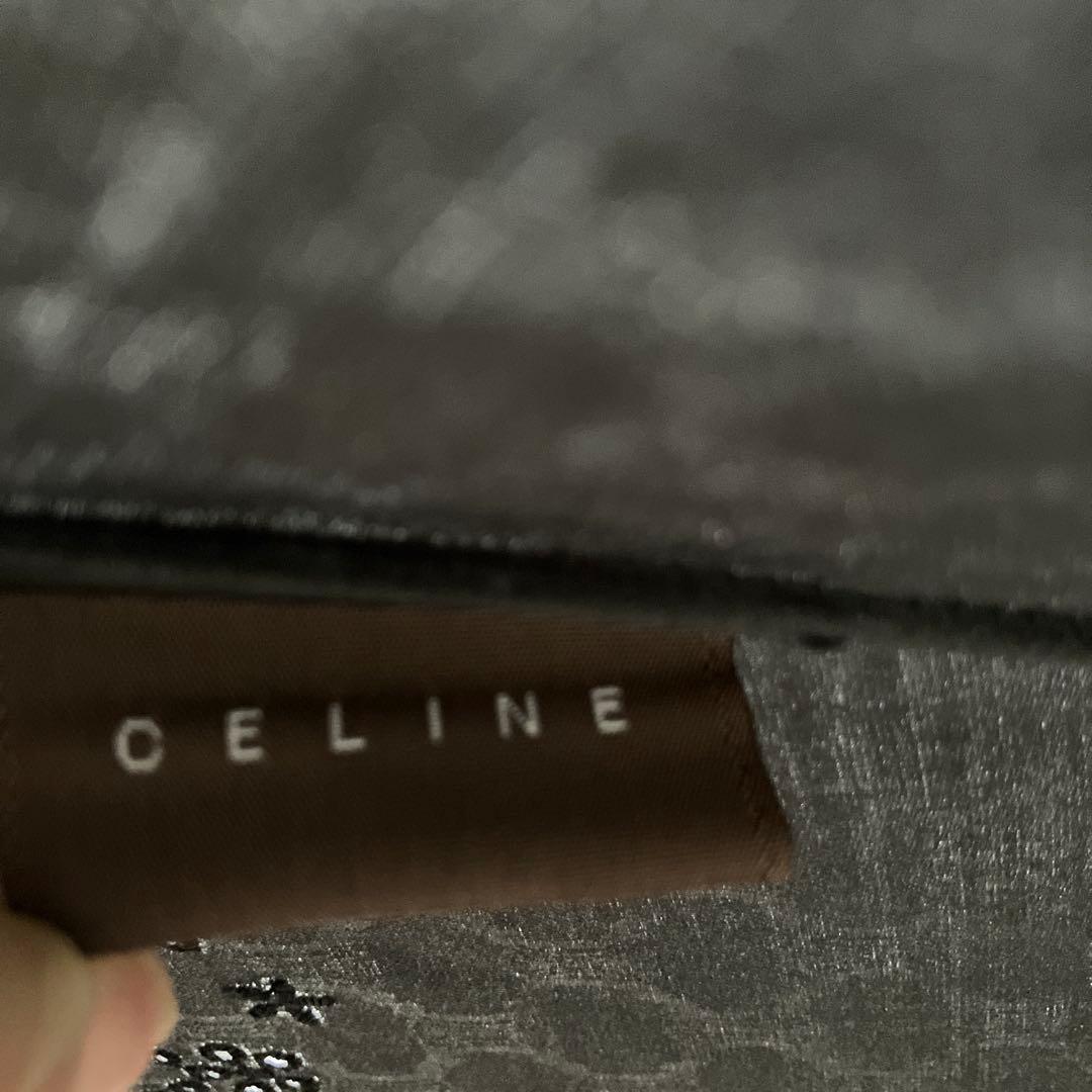 【ニコちゃん】CELINE ブラック 日傘 模様入り