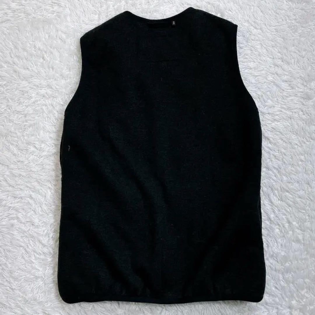 Barbour ファーライナー ベスト 黒 メンズ 34 リバーシブル 防寒