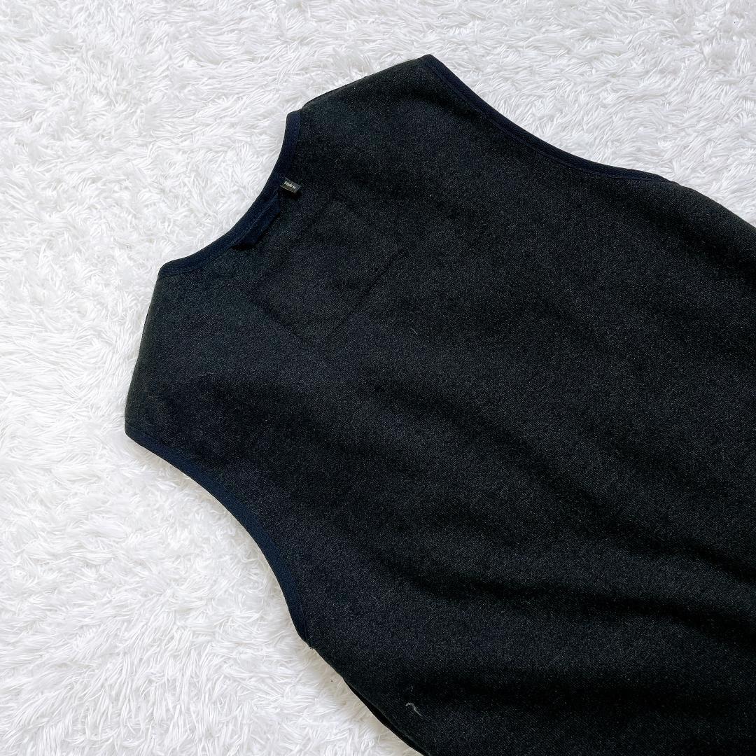 Barbour ファーライナー ベスト 黒 メンズ 34 リバーシブル 防寒