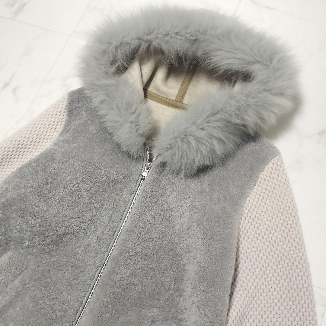 ゆ*☆様 ANAYI　アナイ　ムートン　ボアジャケット　パーカー　異素材　切替え