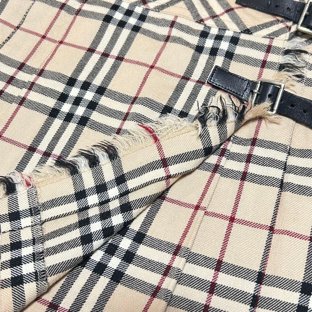 【希少】バーバリーブルーレーベル ノバチェック プリーツミニスカート サイズ36