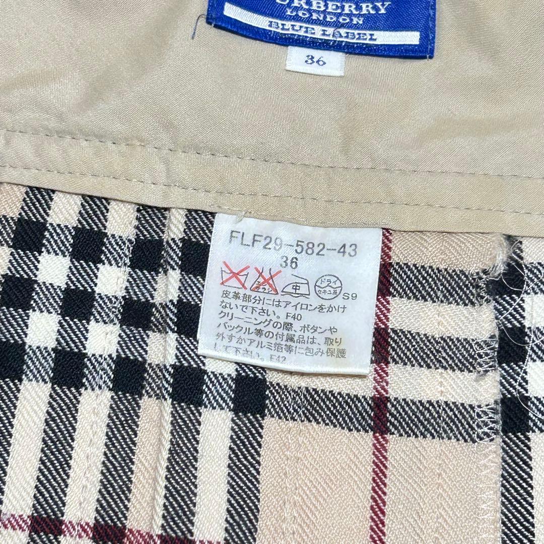 【希少】バーバリーブルーレーベル ノバチェック プリーツミニスカート サイズ36