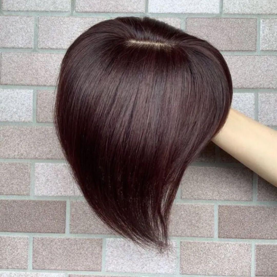 人毛100%総手植え 医療用 部分ウィッ￼グ 茶黒ヘアピース ダークブラウン小顔