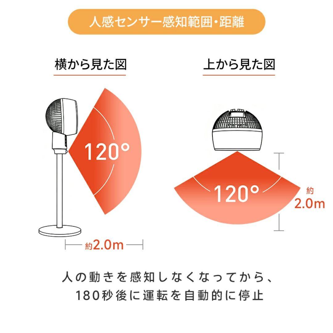 セラミックヒーター　速暖 人感センサー 大風量 省エネ 温度調節可能 首振り