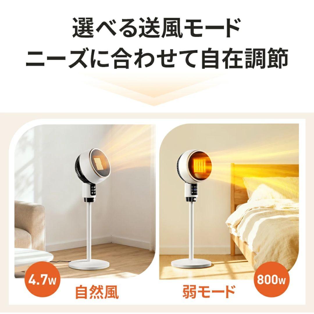 セラミックヒーター　速暖 人感センサー 大風量 省エネ 温度調節可能 首振り