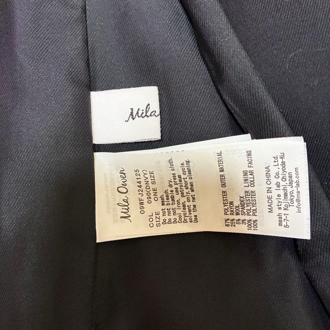 美品◆MilaOwen 金釦ダブルブレストロングブレザー