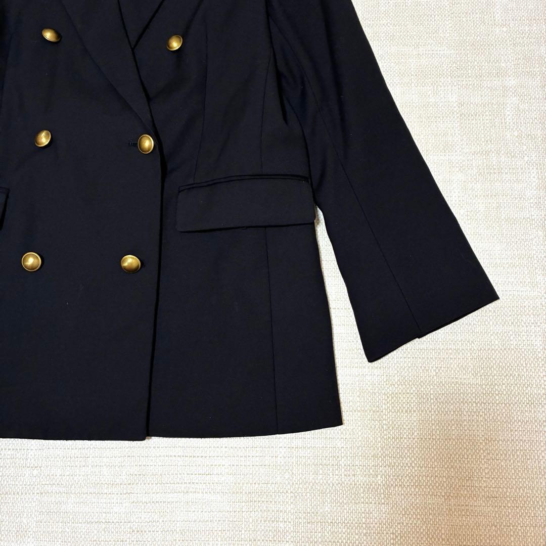 美品◆MilaOwen 金釦ダブルブレストロングブレザー